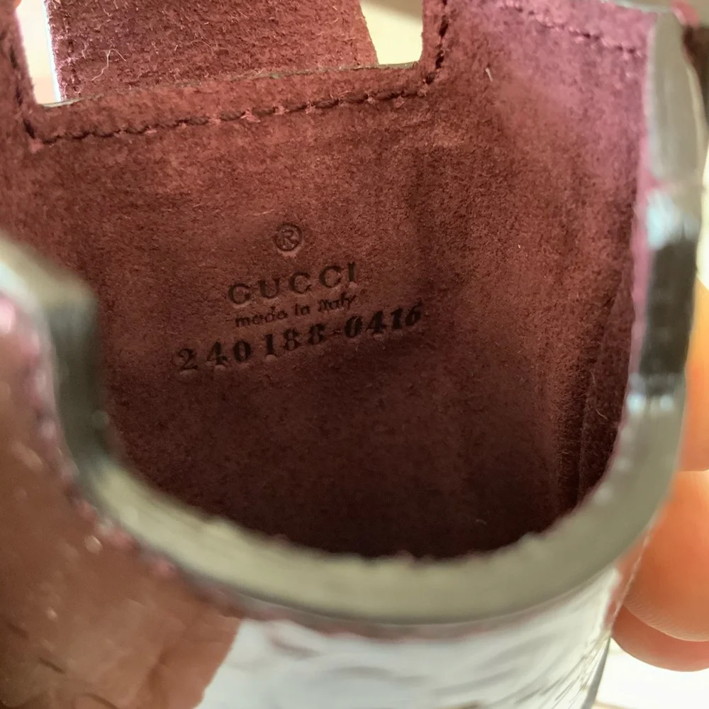 AUTHENTIC Gucci GG Patent Leather Embossed Case